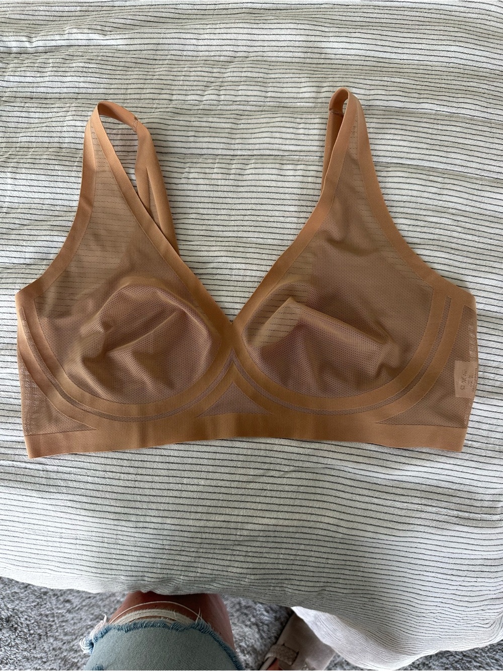 EBY Sheer Mesh Bra in Tan — Lightweight Support